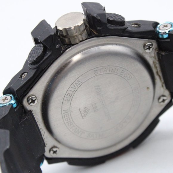 SAMOA Digital Watch Men Black & Blue Sports Outdoor Waterproof Black Rubber Band - Picture 8 of 8